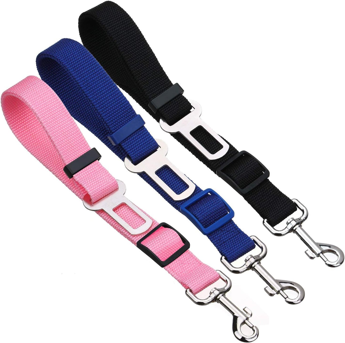 2 Packs Adjustable Length Pet Dog Cat Car Seat Belt Pet Seat Belt Pet Accessories for Dogs Cats and Pets (Pink)